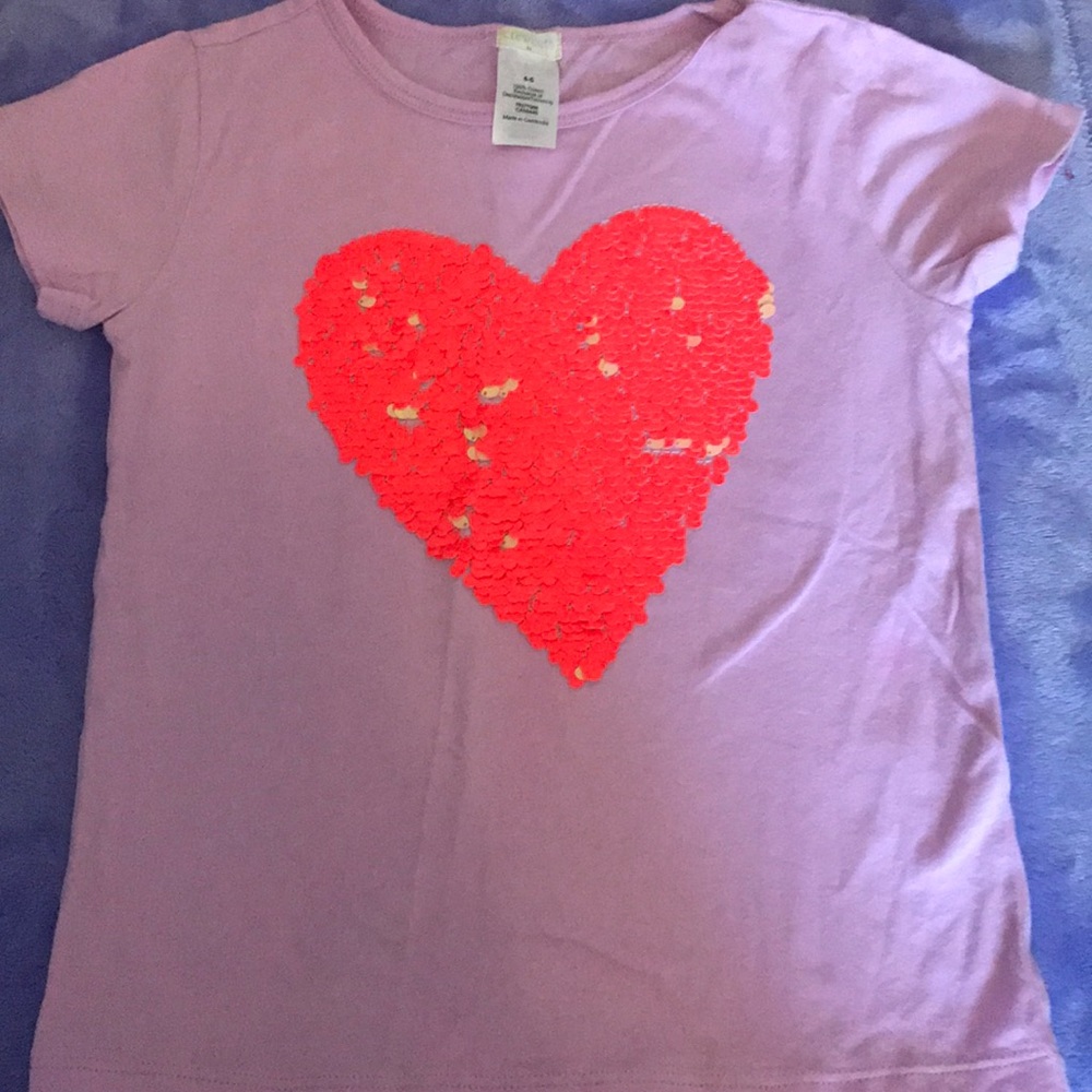 Crew cuts T-shirt flip sequin heart design
